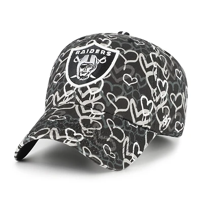Girls Toddler '47 Black Las Vegas Raiders Mural Clean Up Adjustable Hat