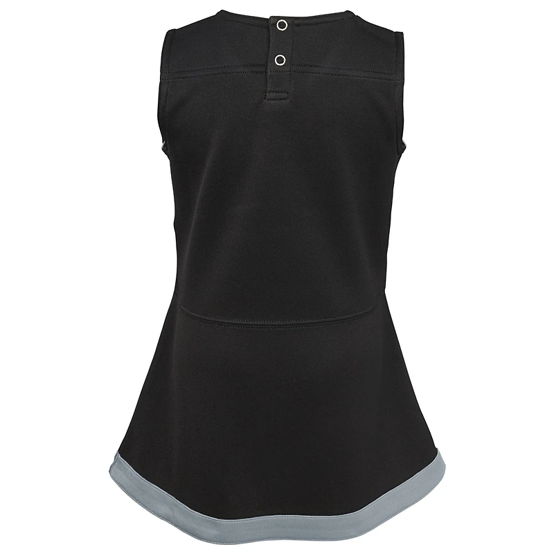 Robe noire de capitaine d'encouragement des Las Vegas Raiders pour tout-petits filles avec bloomers