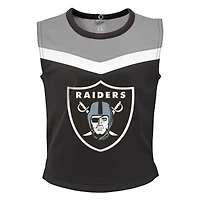 Girls Toddler Black Las Vegas Raiders Spirit Cheer Ensemble de pom-pom girl deux pièces avec bloomer