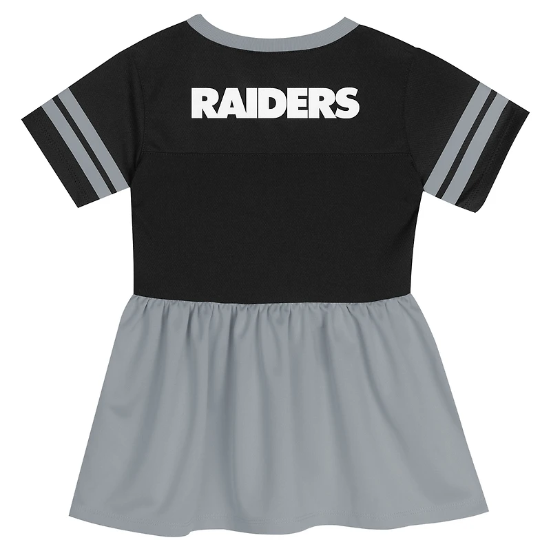 Robe en jersey noire à la mode pour petites filles des Las Vegas Raiders Stadium Lights