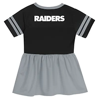 Robe en jersey noire à la mode pour petites filles des Las Vegas Raiders Stadium Lights