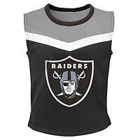 Ensemble deux pièces de pom-pom girl noir Las Vegas Raiders Spirit pour filles