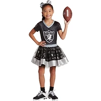 Déguisement Tutu Tailgate Game Day V-Neck pour jeune fille noire Las Vegas Raiders