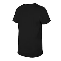 T-shirt à col en V sequins inversés noir Las Vegas Raiders New Era pour jeune fille