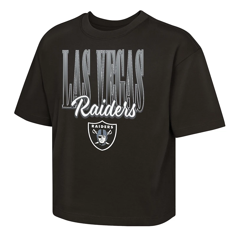 Girls Youth Outerstuff  Black Las Vegas Raiders Big City Boxy T-Shirt