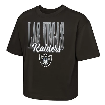 Girls Youth Outerstuff  Black Las Vegas Raiders Big City Boxy T-Shirt