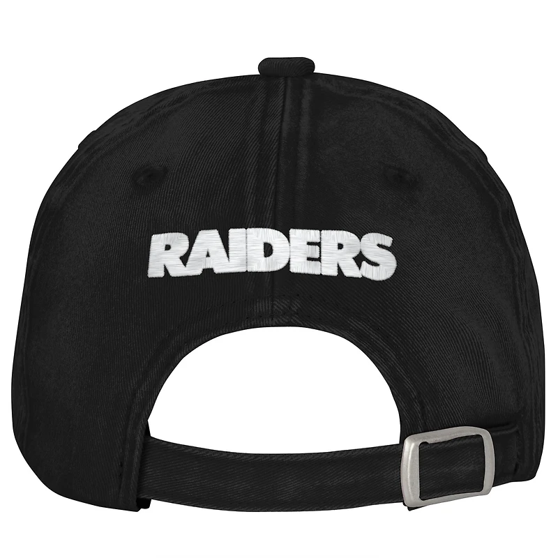 Girls Youth Outerstuff Black Las Vegas Raiders Gridiron Adjustable Hat