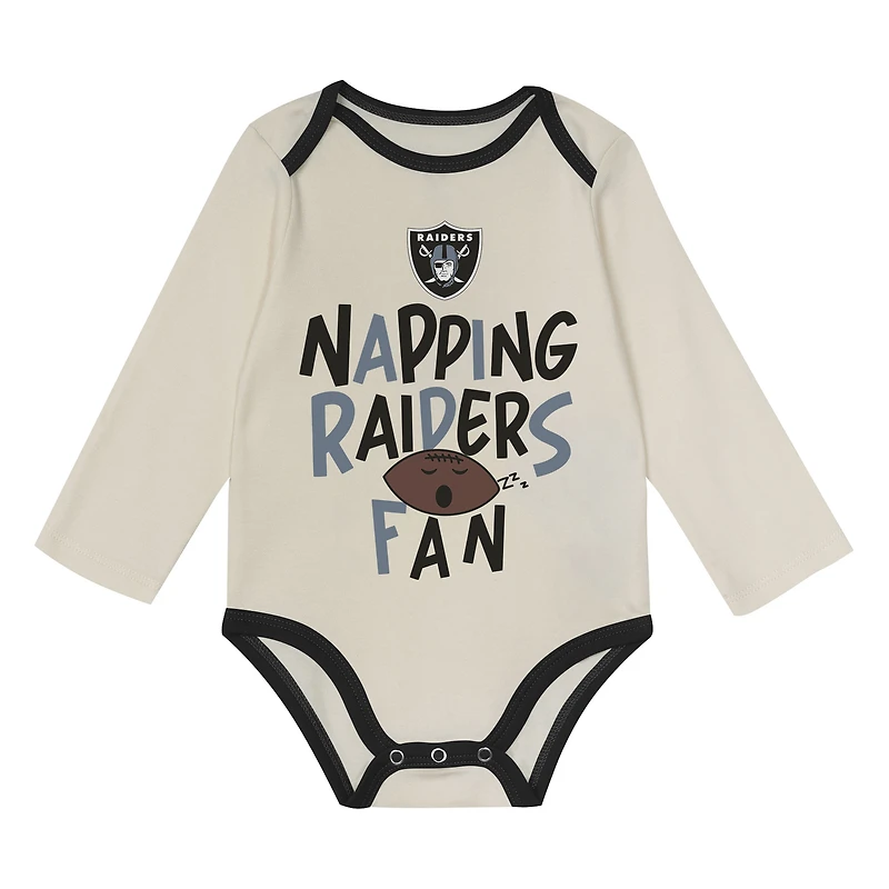 Ensemble trois pièces Little Champ des Las Vegas Raiders pour bébé Outerstuff Black