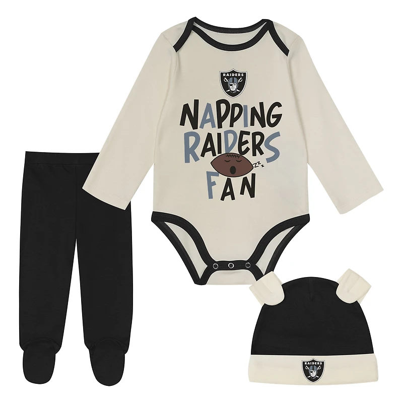 Ensemble trois pièces Little Champ des Las Vegas Raiders pour bébé Outerstuff Black