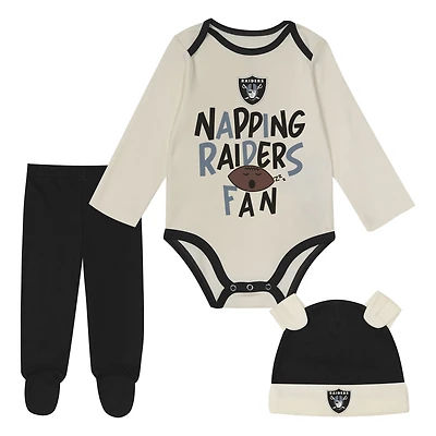 Infant Outerstuff  Black Las Vegas Raiders Little Champ Three-Piece Set