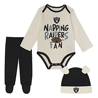 Ensemble trois pièces Little Champ des Las Vegas Raiders pour bébé Outerstuff Black