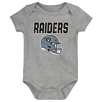 Infant & Newborn Outerstuff  Las Vegas Raiders Littlest Player Three-Piece Bodysuit Set
