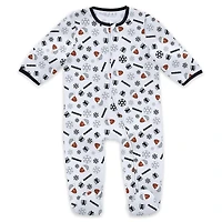 Infant & Newborn WEAR by Erin Andrews Las Vegas Raiders Holiday Full-Zip Sleeper Bib Set
