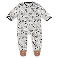 Infant & Newborn WEAR by Erin Andrews Las Vegas Raiders Sleep and Play Full-Zip Sleeper Bib Set