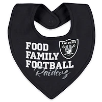 Infant & Newborn WEAR by Erin Andrews Las Vegas Raiders Sleep and Play Full-Zip Sleeper Bib Set