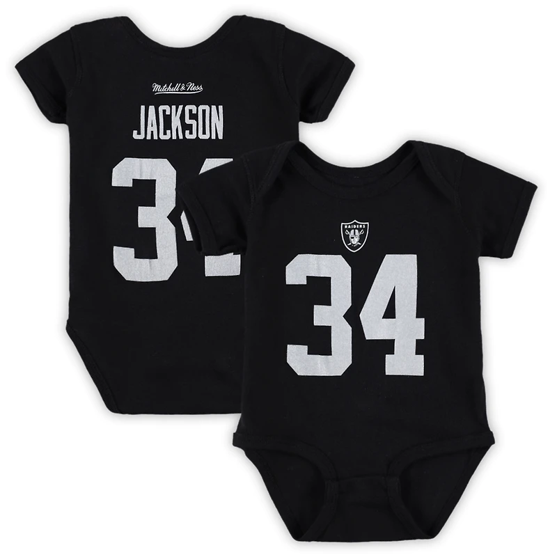 Infant Mitchell & Ness Bo Jackson Black Las Vegas Raiders Mainliner Retired Player Name Number Bodysuit