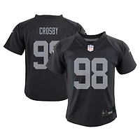 Maillot de jeu Nike Maxx Crosby noir pour enfant des Las Vegas Raiders