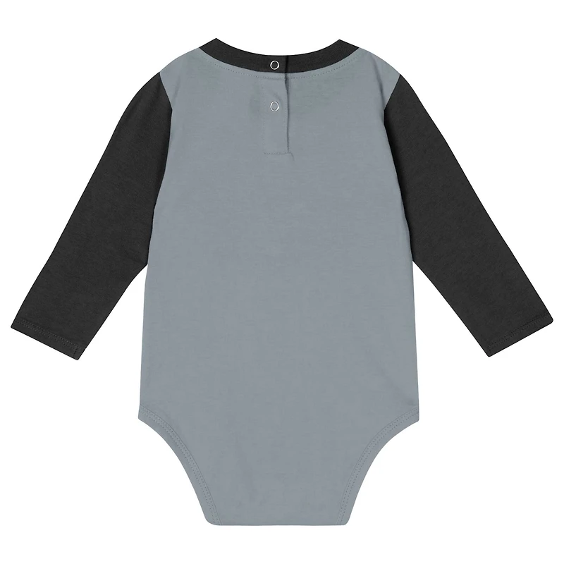 Ensemble pantalon et body à manches longues pour bébé argent/noir Las Vegas Raiders Double Up