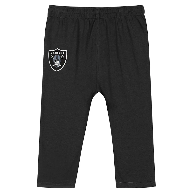 Ensemble pantalon et body à manches longues pour bébé argent/noir Las Vegas Raiders Double Up