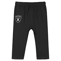 Ensemble pantalon et body à manches longues pour bébé argent/noir Las Vegas Raiders Double Up