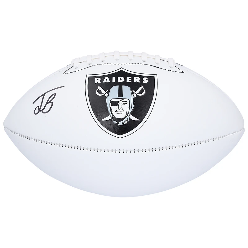 Ballon de football Franklin White Panel autographié par Jack Bech des Las Vegas Raiders
