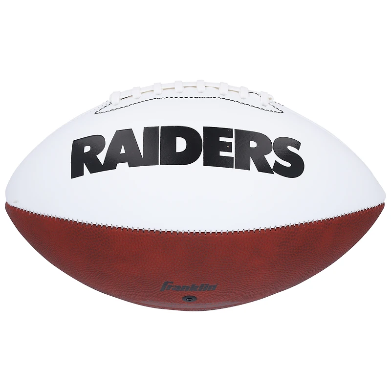 Ballon de football Franklin White Panel autographié par Jack Bech des Las Vegas Raiders
