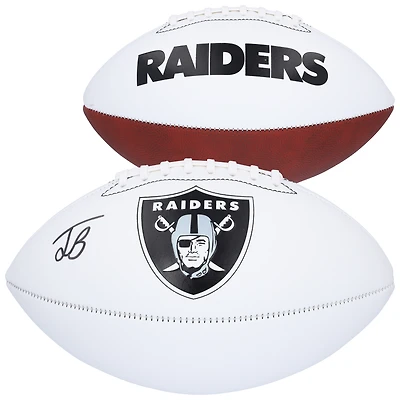 Ballon de football Franklin White Panel autographié par Jack Bech des Las Vegas Raiders