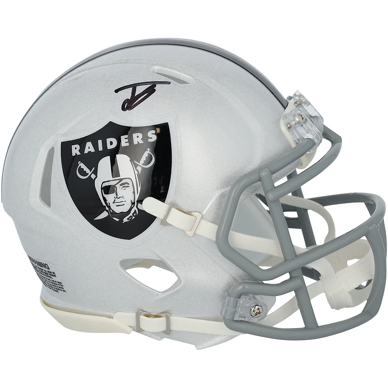Casque Riddell Speed ​​Mini autographié par Jack Bech des Las Vegas Raiders