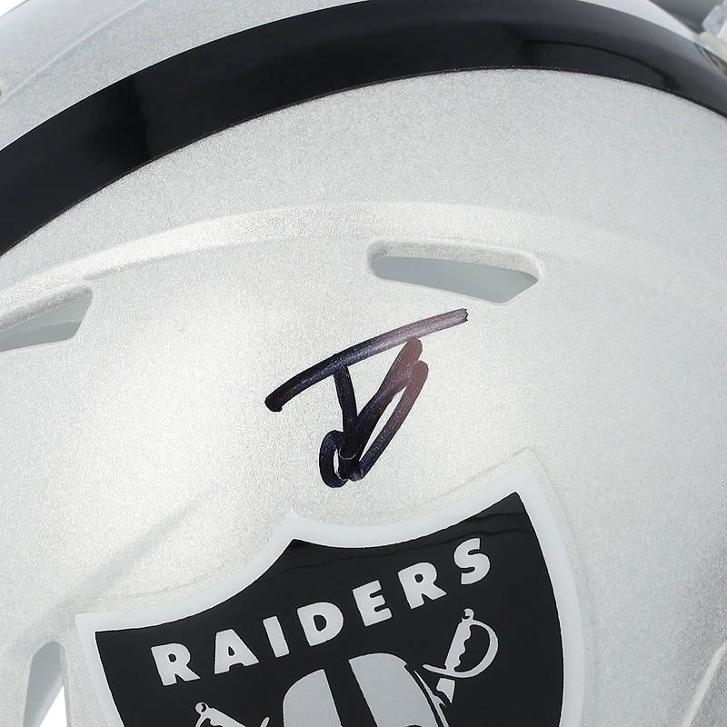 Casque Riddell Speed ​​Mini autographié par Jack Bech des Las Vegas Raiders