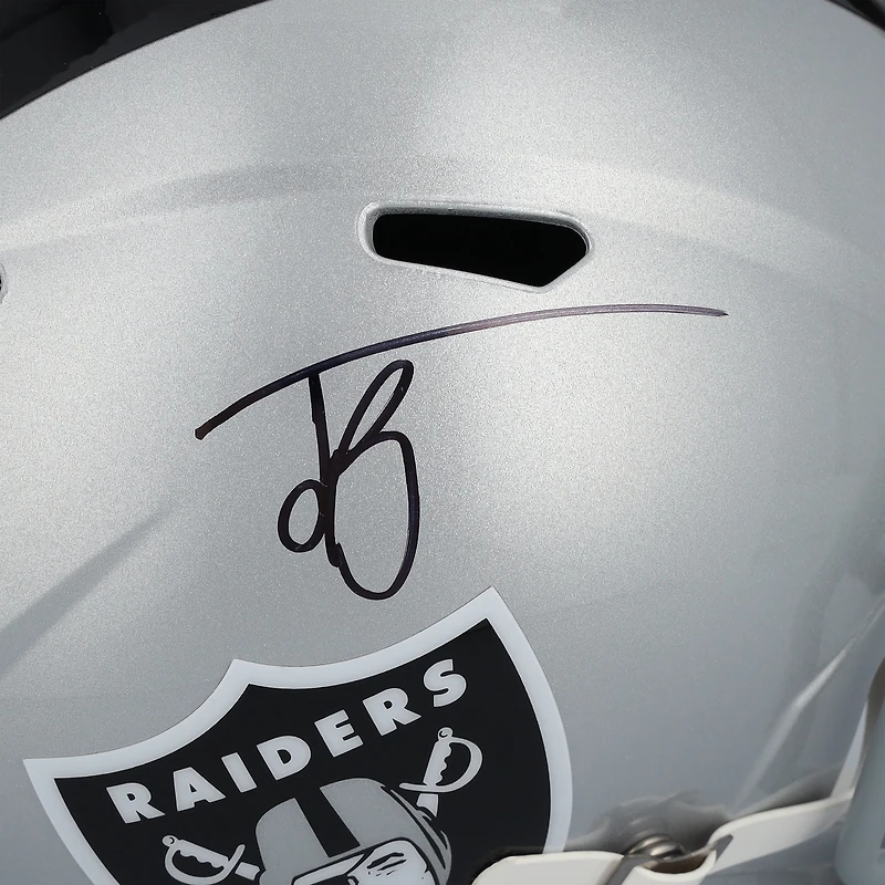 Réplique du casque Riddell Speed ​​autographié par Jack Bech des Las Vegas Raiders