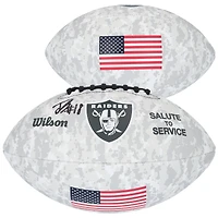Ballon de football Wilson 2024 autographié par Jack Bech des Las Vegas Raiders