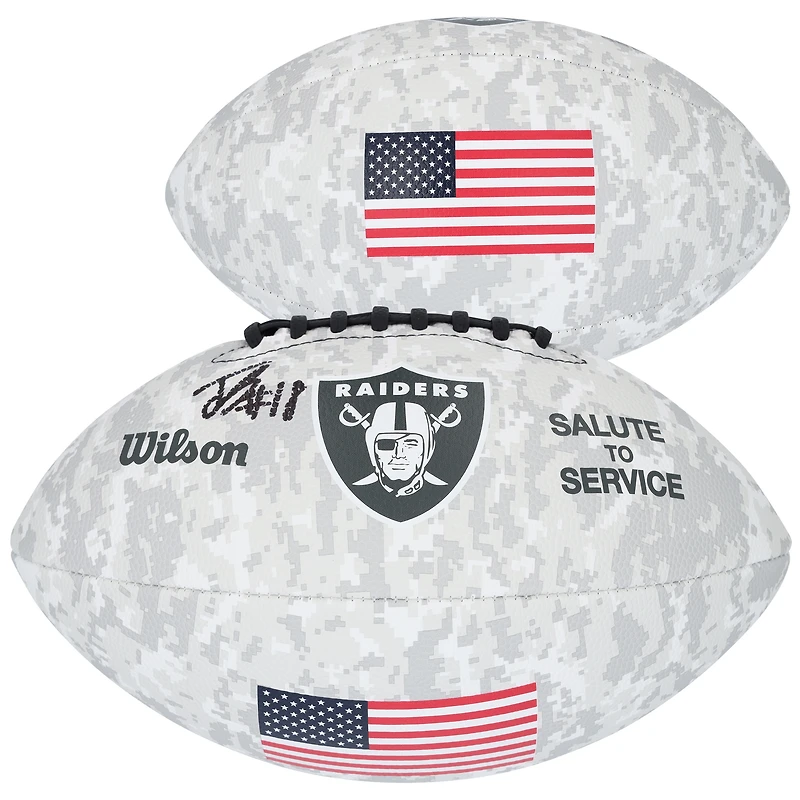 Ballon de football Wilson 2024 autographié par Jack Bech des Las Vegas Raiders