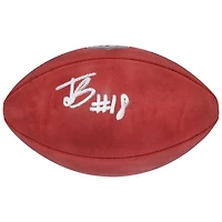 Ballon de football Wilson Duke en couleur autographié par Jack Bech des Las Vegas Raiders
