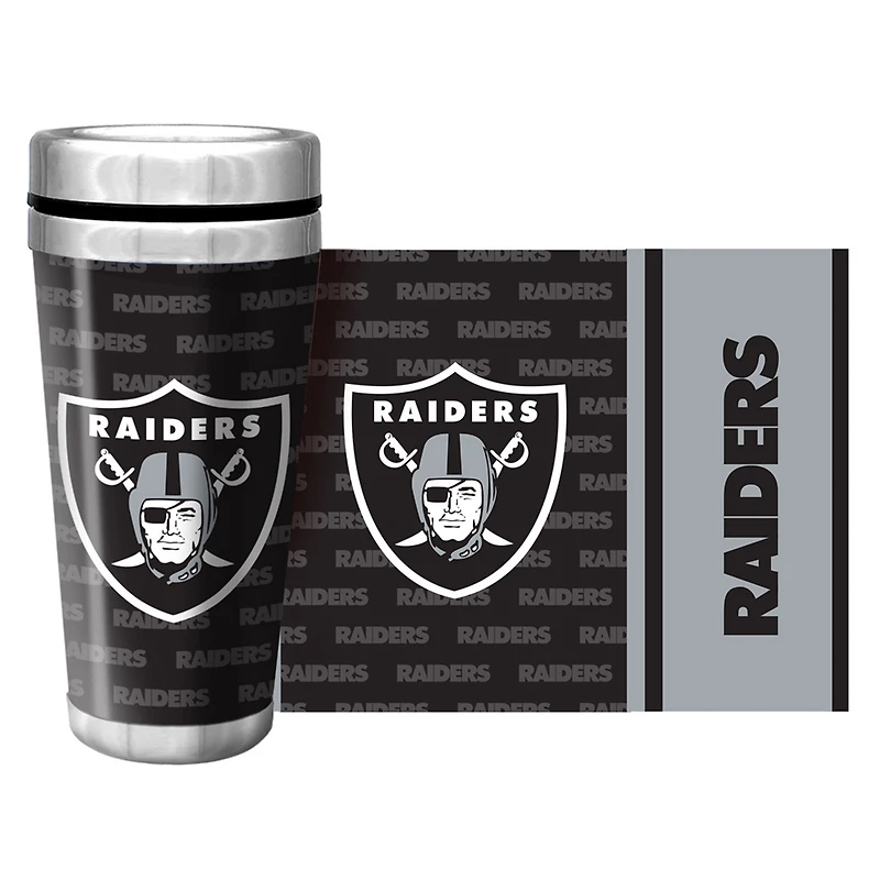 Las Vegas Raiders 16oz. Tasse de voyage avec papier peint complet