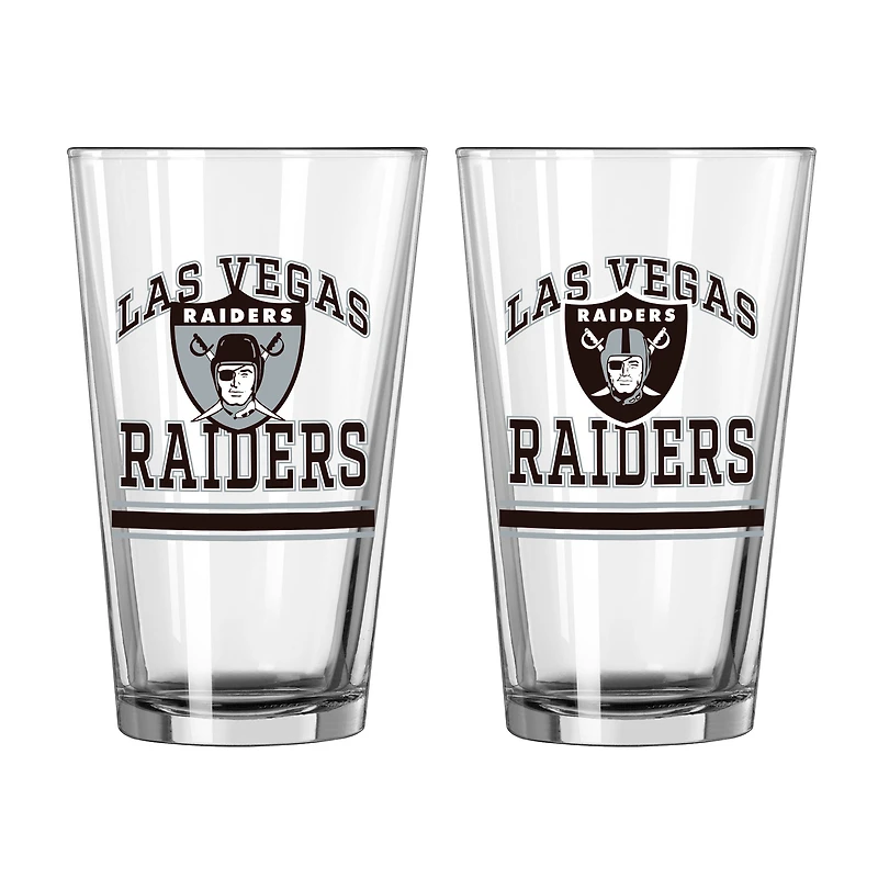Raiders de Las Vegas 16oz. Verre à pinte, paquet de deux
