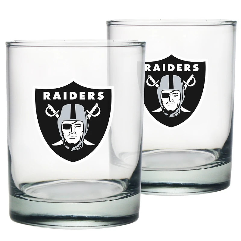 Las Vegas Raiders Lot de 2 verres de 13,5 oz Rocks