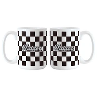 Lot de 2 tasses à logo à carreaux de 15 oz des Las Vegas Raiders