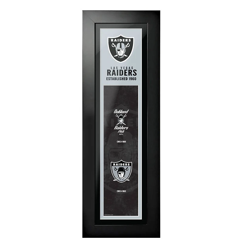Las Vegas Raiders - 6'' x 22'' Logos to History Art encadré