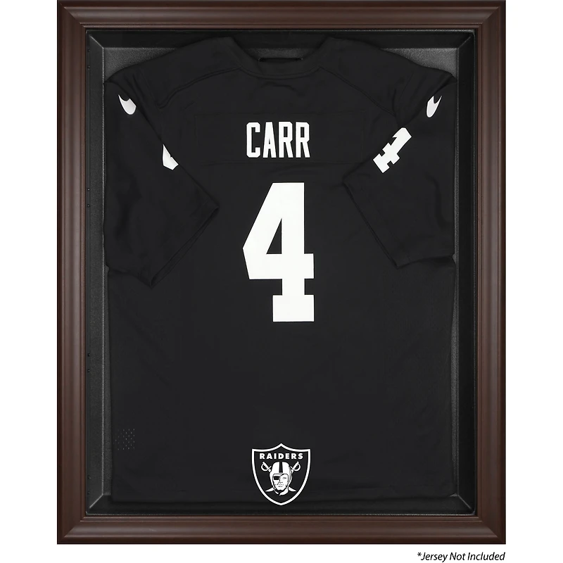 Vitrine de présentation du maillot encadré marron des Las Vegas Raiders