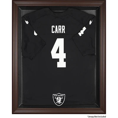 Vitrine de présentation du maillot encadré marron des Las Vegas Raiders