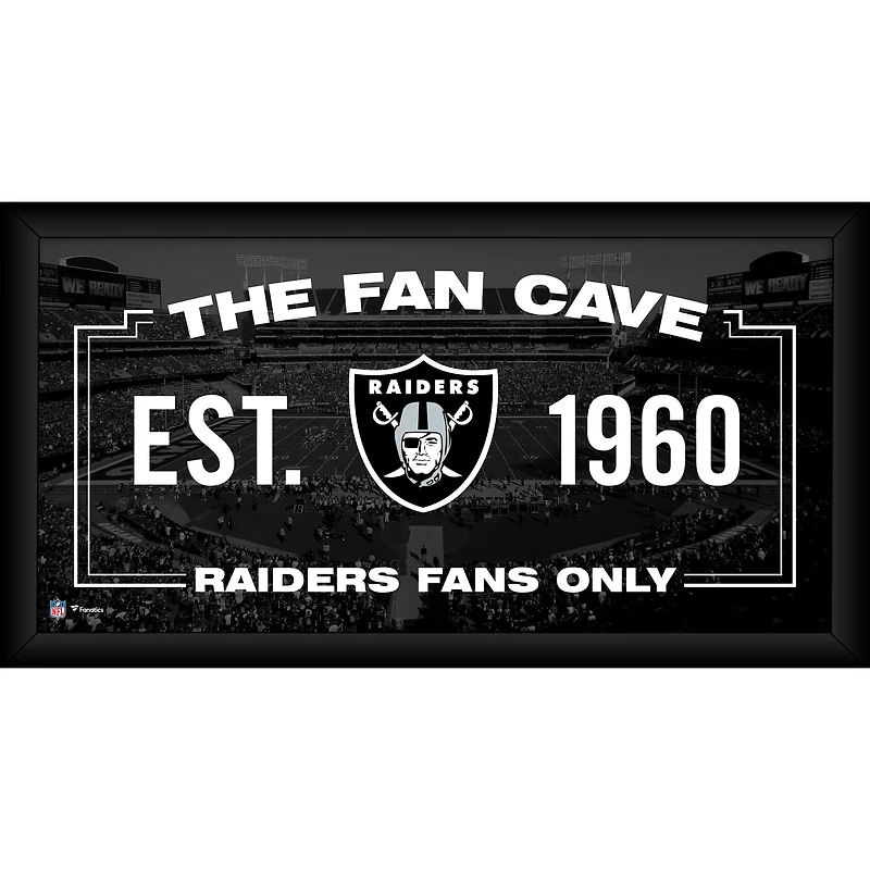 Las Vegas Raiders Encadré 10" x 20" Fan Cave Collage