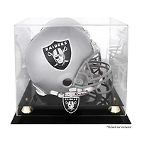 Vitrine de présentation du casque Golden Classic des Las Vegas Raiders avec dos en miroir