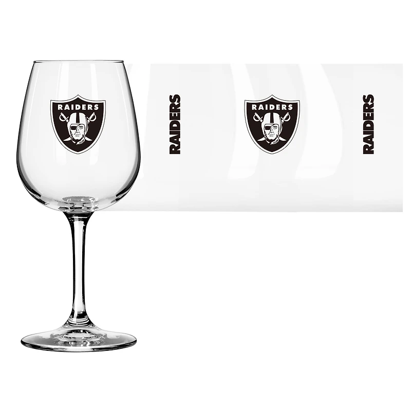 Verre à vin à pied avec logo des Raiders de Las Vegas, 12 oz