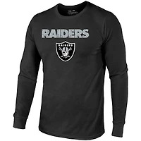 Las Vegas Raiders Majestic Threads Lockup Tri-Blend Long Sleeve T-Shirt - Black
