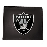 Portefeuille à deux volets brodé en cuir synthétique des Raiders de Las Vegas