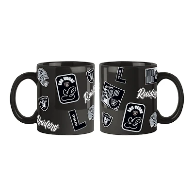 Lot de 2 tasses colorées de 44 cl (15 oz) aux couleurs des Las Vegas Raiders (Logo Brands)