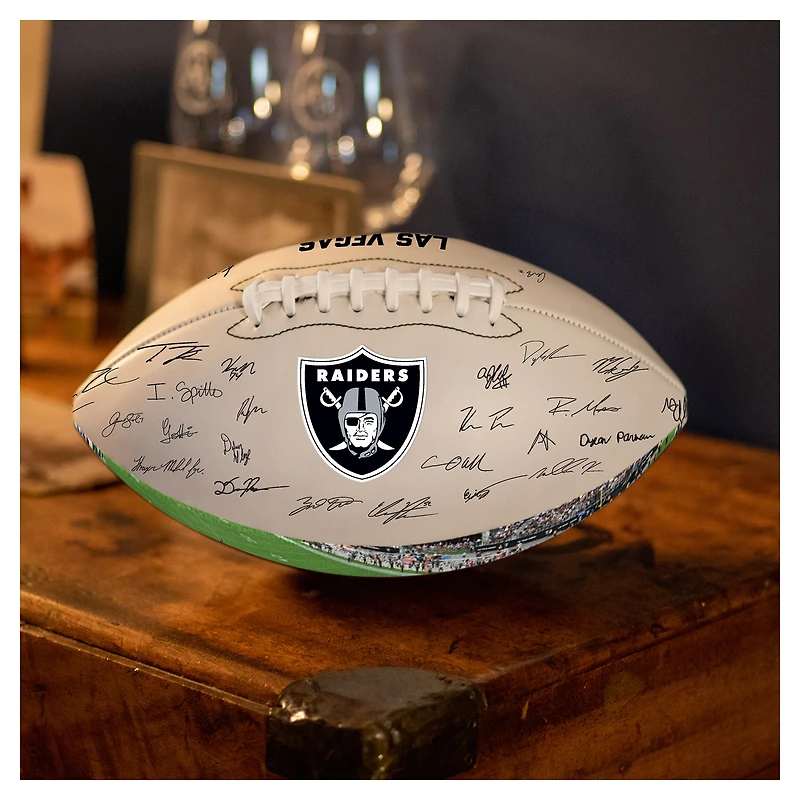 Ballon de football américain autographié Logo Brands Las Vegas Raiders 2025