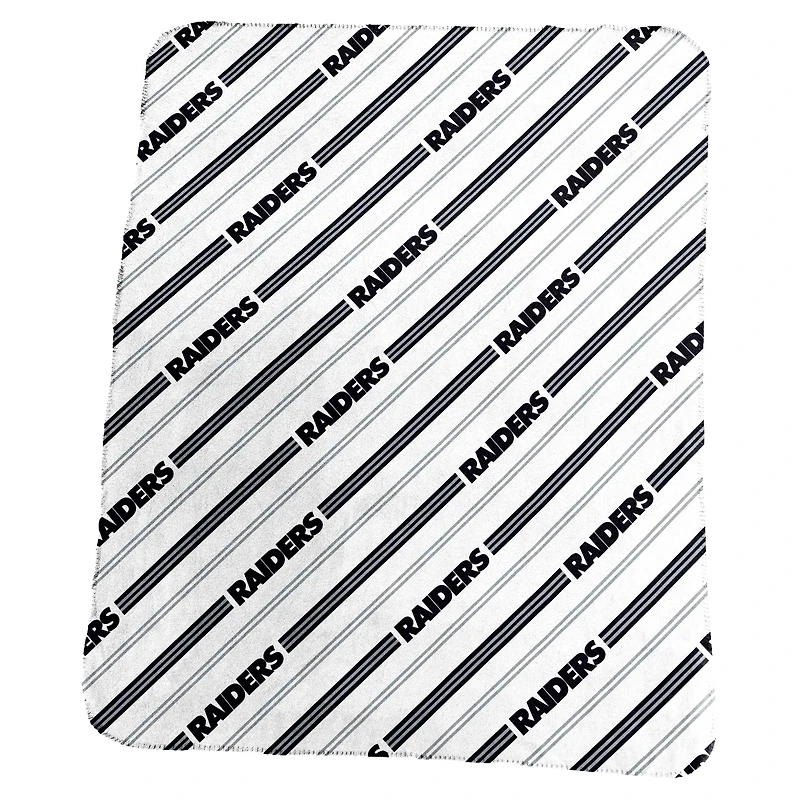 Couverture polaire à rayures verticales classiques 50" x 60" avec logo des Las Vegas Raiders