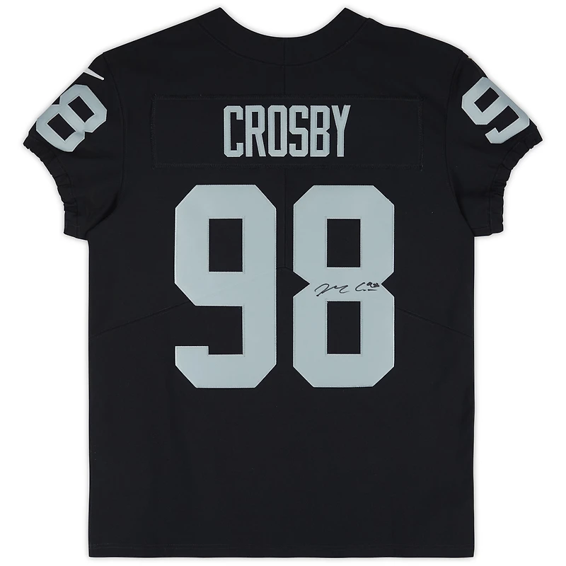 Maillot Nike Elite noir dédicacé par Maxx Crosby des Las Vegas Raiders