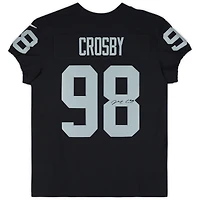 Maillot Nike Elite noir dédicacé par Maxx Crosby des Las Vegas Raiders